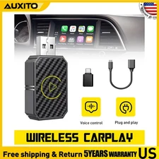 2in1 Wireless CarPlay Adapter for Apple Plug & Play Low Latency Converts Wired