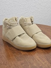 adidas Tubular Invader Strap Beige High Top Sneakers Men\'s Size 8 Streetwear EUC adidas-tubular-invader-strap-  main image 3