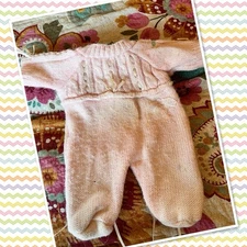 Cute Vintage Cabbage Patch Kids BBB Preemie Baby Knitted Pink Outfit