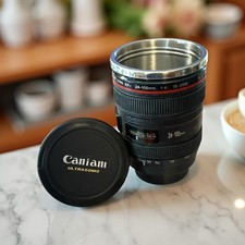Canon Caniam Camera Lens Coffee Mug/ Lid 350ml Travel Cup Tea Milk Novelty Gift