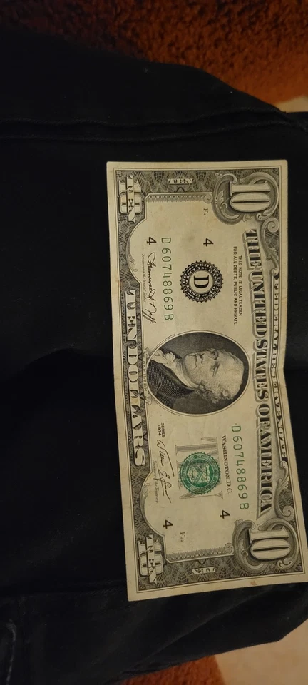 Billete de 10 dólares 1974 Foto 2 de 3
