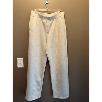 Old Navy Bounce Fleece High Rise Wide Leg Pintuck Pants Oatmeal Heather Large