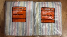 Vintage Cameo Single Bed Candy Stripe Flat Sheet Set