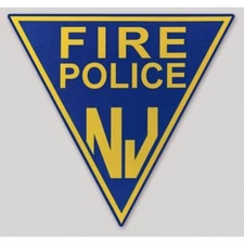 6 Inch Non Reflective New Jersey Fire Police Logo Vinyl Sticker