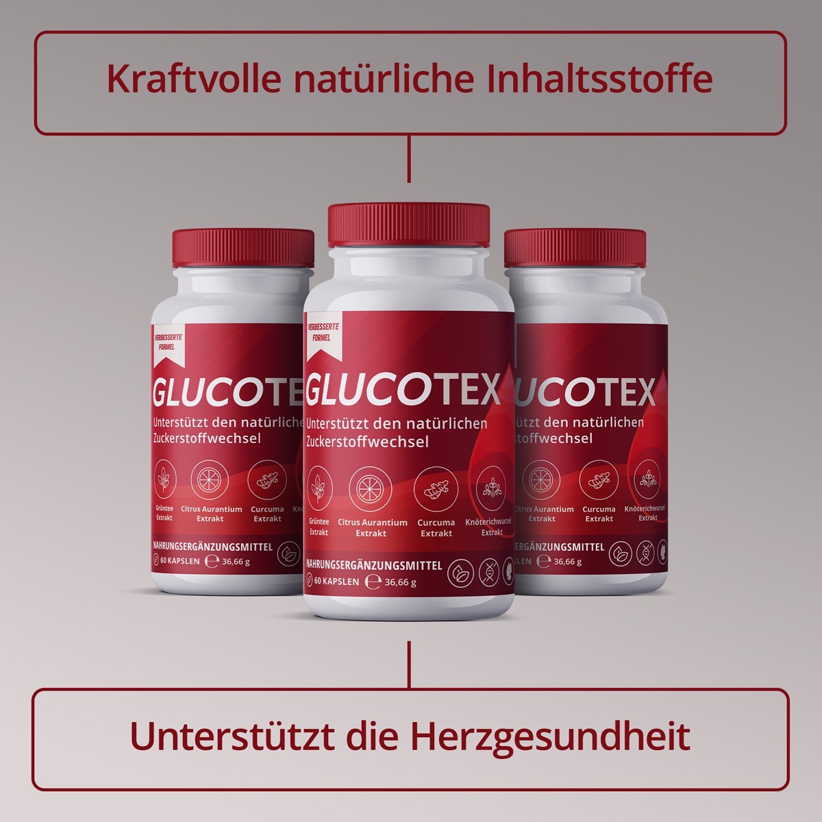 Blutzucker Komplex Kapseln Hochdosiert Zimt Chrom Zink Stoffwechsel Glucotex 3