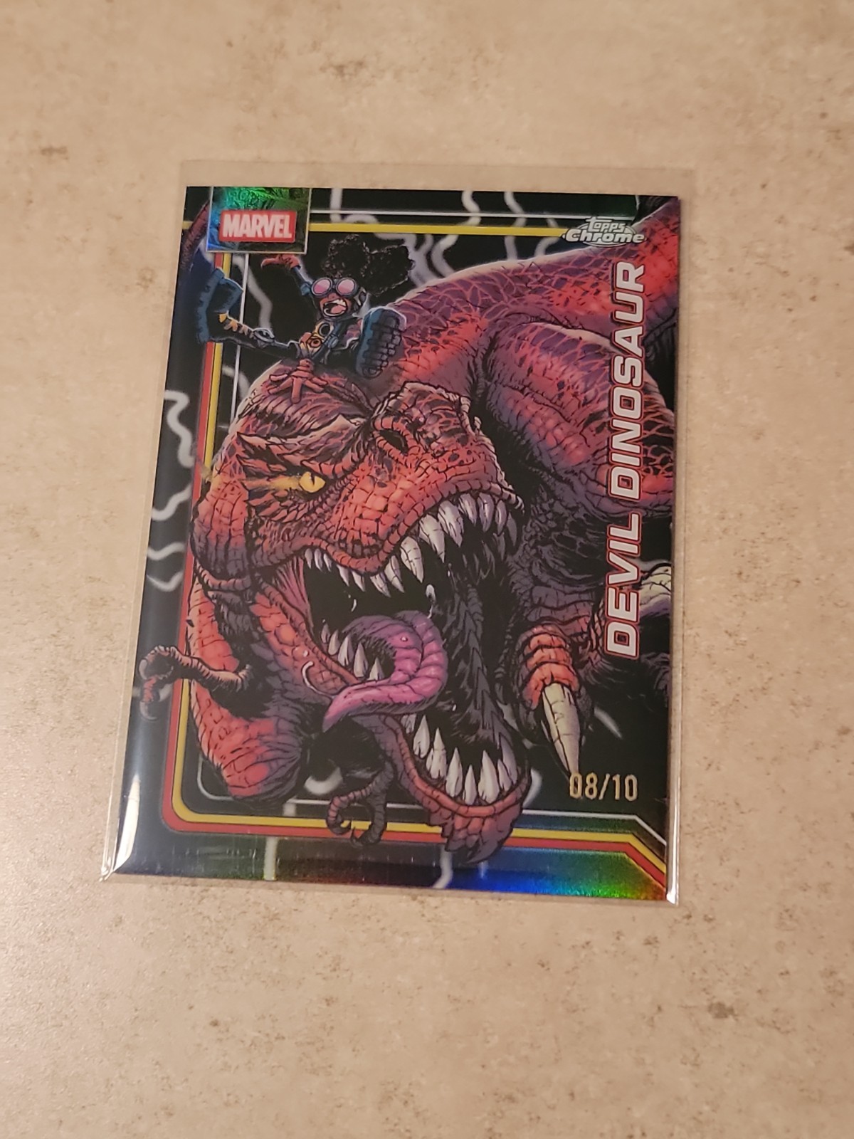 Topps 2026 Topps Chrome Marvel Devil Dinosaur #110 Serial Numbered 08/10