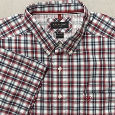 Ariat Pro Series Shirt Men's XXL Short Sleeve Button Down Plaid Easy Care