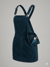 Urban Outfitters Dark Green Teal Velvet Jumper Dress Small 45-6