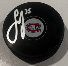 SAM SAMUEL MONTEMBEAULT SIGNED MONTREAL CANADIENS HOCKEY PUCK W/ CASE COA