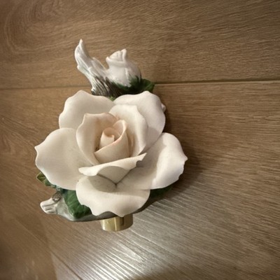Cosmos Porcelain White Rose Plug In Shabby Chic Night Light 