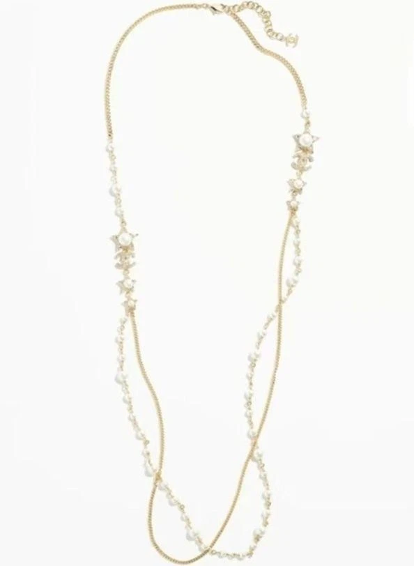 Collana CHANEL rara catena lunga vera stella perla logo cc