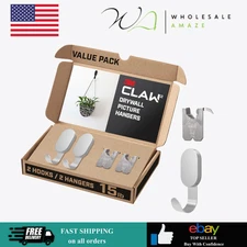 3M CLAW 15 lb. 2 Drywall Silver Hook 2 Extra Picture Hanger,Heavyweight Hanging