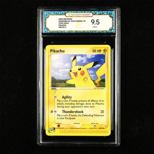 TQG 9.5 MINT+ 2004 Pokemon ENG Pikachu 43/95 C(1)