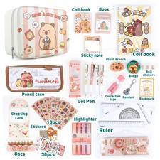 Capybara Back-to-School Stationery Set with Small Handbag Helloween Gift Box