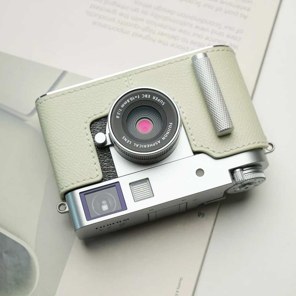 手工制作真皮相机半外壳 保护套 适合富士 X-Half — 第 4/4 张图片