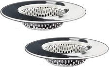 2PCS Bathtub Drain Strainers, Shower Hair Catcher, Stainless Silver