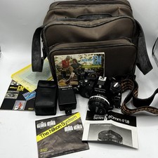 Nikon EM 35mm SLR Film Camera with Series E 50mm f/1.8 Lens Strap Flash Untested