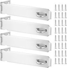 4 Pack 7 Inch Door Hasp Latch Lock, Stainless Steel Padlock Hasp Clasp with 32 P