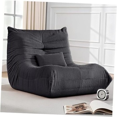 Bean Bag Chair for Adults, Giant Bean Bag Chairs with Lumbar Pillow, Grey