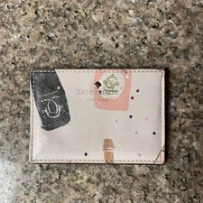 Kate Spade Laurel Way Bitsy Champagne Card Case Key Fob Pouch Wallet