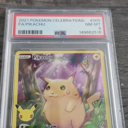 Pokémon Celebrations Pikachu 005/025 Full Art Holo Rare PSA 8