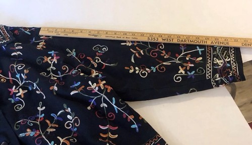 Dressbarn Women’s Sz L Blazer Embroidered Jacket Colorful Floral Black Fall VTG - Picture 16 of 16