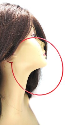 EXTRA LARGE 5 INCH HOOP EARRINGS THIN ROUND HOOP EARRINGS ASSORTED COLORS