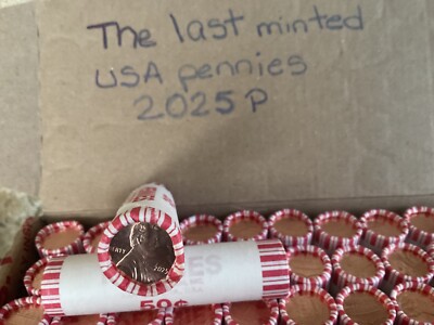 2025-P  Penny *1 roll 50 penny unopened  Unsearched as received from Bank   