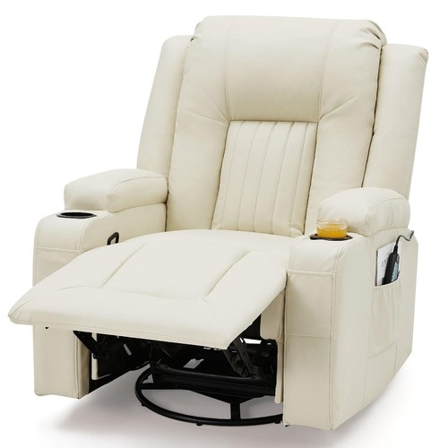 3 PCS Leather Recliner Sofa Set with Swivel Massage Chair Home Theater Seat - Picture 78 of 78