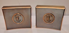 Vintage Park Sherman Executive Desk Bookends "C" OR "CT" Monogram Personalized