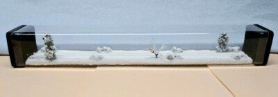 N SCALE 14'' DISPLAY TUBE --  WINTER SNOW SCENE- FOR ANY N SCALE TRAINS