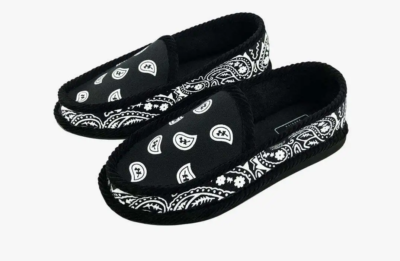 Black Bandana House Shoes Slippers Trooper America Paisley