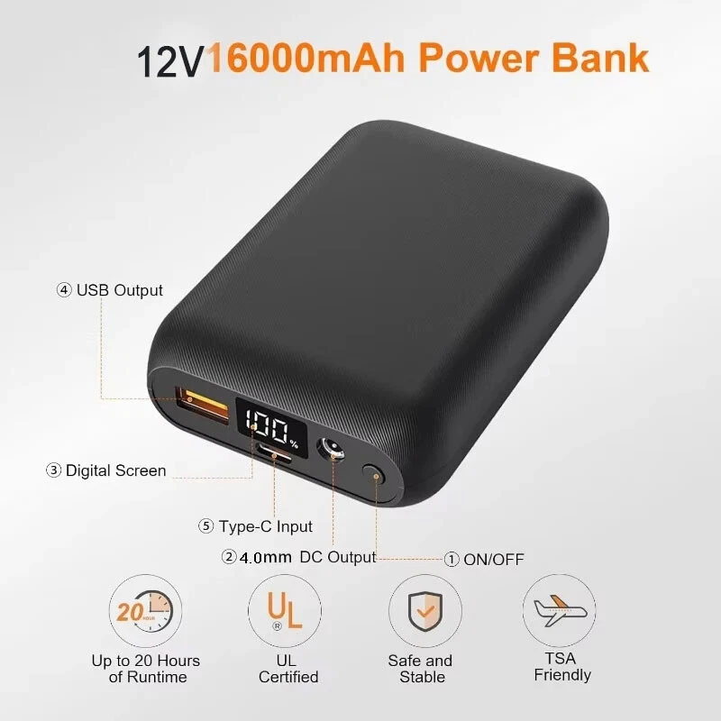 Power Bank 16000mAh Portable Charger High Capacity Power Bank for ORORO