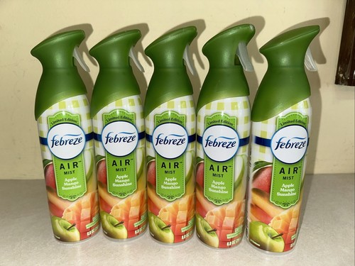 5 Pack Febreze Air APPLE MANGO SUNSHINE Lmtd Ed Room Spray Freshener 8 ...
