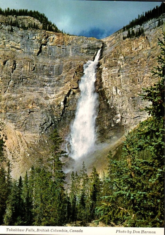 NICE PHOTO POSTCARD-TAKAKKOW FALLS IN YOHO NATIONAL PARK BRITISH COLUMBIA CANADA