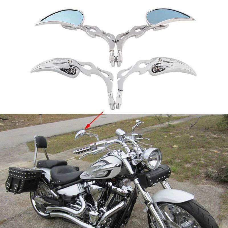 Espejos retrovisores cromados para motocicleta Honda Shadow Spirit Aero Ace VT 750 1100 Foto 3 de 4