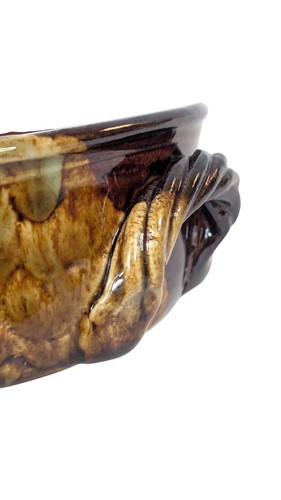 Brown's Pottery signed crock bowl drip glaze handmade Blue Ridge Mountains EUC - Picture 5 of 8