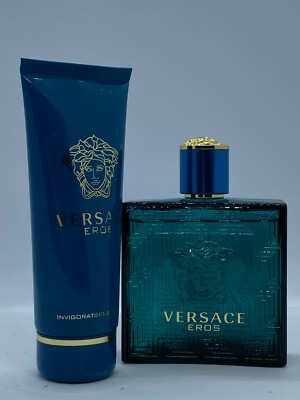 Eros By Versace 2 Piece GiftSet 3.4oz EDT Spray and 3.4oz