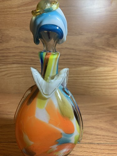 VINTAGE MURANO STYLE CLOWN Decanter Glass Multi-colored As Found 9.5” - Picture 11 of 19
