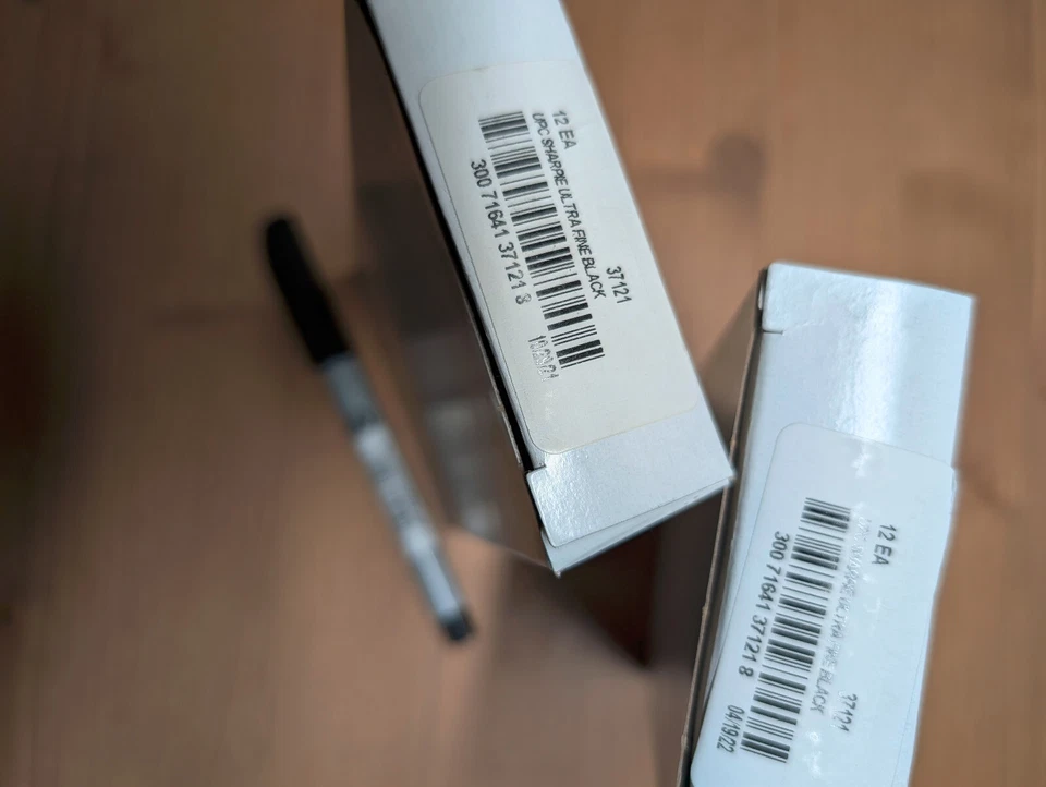 Marcadores Permanentes, Sharpie, Punta Ultra Fina, Negro, 24 Unidades Totalmente Nuevos Foto 4 de 4