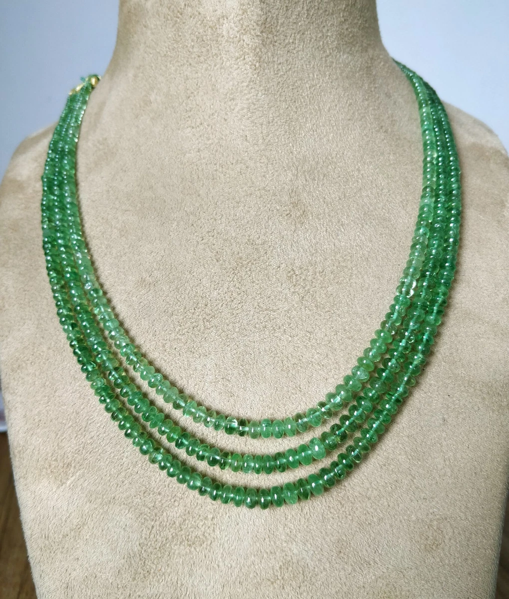 Green beads choker necklace deals