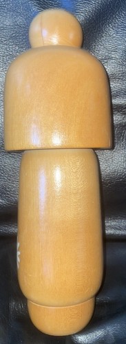 HÖLZERNE KOKESHI PUPPE BLUMENMÄDCHEN VINTAGE JAPANISCHE KUNST 9,5 ZOLL GROSS - Bild 3 von 5