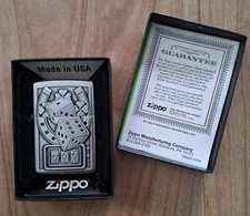 zippo Feuerzeug Windundurchlässig Zippo Lucky Seven Metall Silber Glücksfeuerzeu