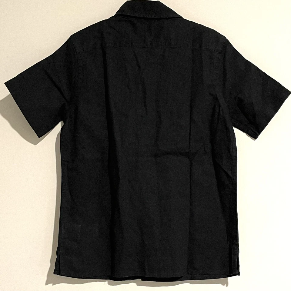 НОВАЯ черная льняная рубашка Gap Kids для мальчиков размер Small (6-7) с коротким рукавом на пуговицах - Изображение 4 из 4