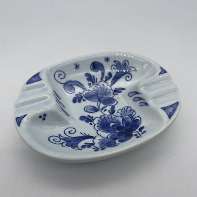 look out holland blue tobacco Vintage DELFT BLUE Delfts Schoonhoven Holland Ashtray ~ Signed 5103