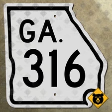 Georgia State Route 316 highway road sign 1956 Georgia Athens university 16x16