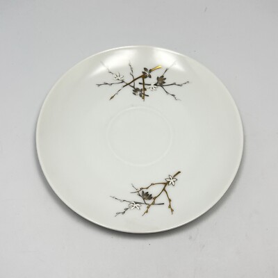 Mikasa Cup Saucer 4 Set Tanya Gray Gold Florals White Japan