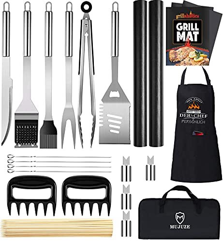 Coffret ustensiles barbecue complet 21 pièces, idée cadeau pour homme et femme