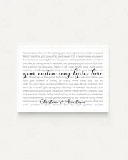 Customize Song Lyric Digital Wall Art Photo Frame for Bedroom and Living Room