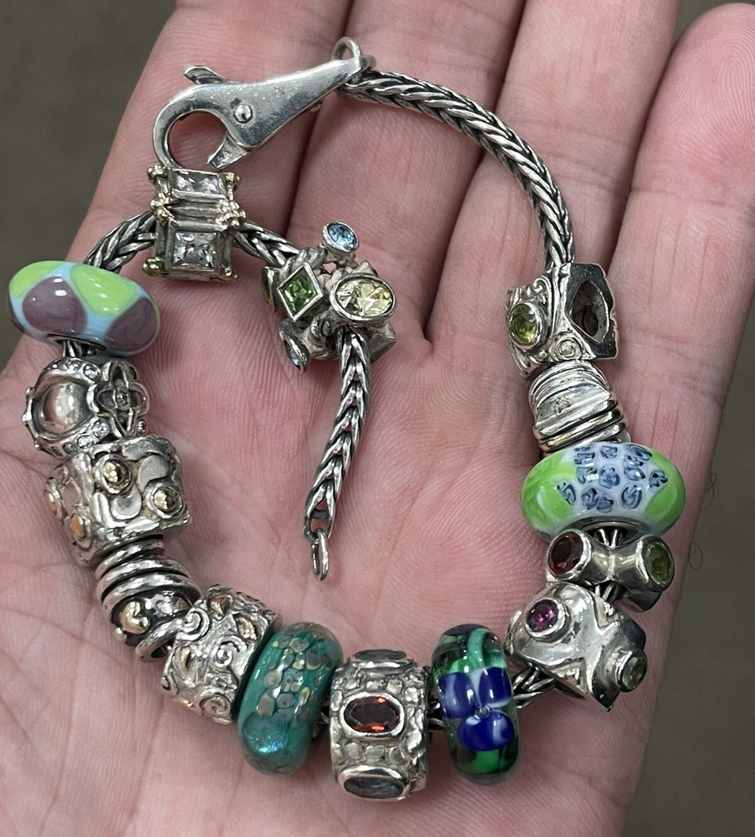 Beautiful LAA TROLLBEADS & CHAM Sterling Silver Charm Bracelet 15